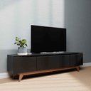 Ver imagem 2 de Rack para TV até 75 Polegadas 185cm Pés em Madeira Maciça Flynt Preto Touch/Natural