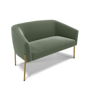 Sofá Namoradeira 2 Lugares Pé Ferro Dourado Stella Bouclê Menta D03 - D'rossi