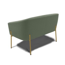 Sofá Namoradeira 2 Lugares Pé Ferro Dourado Stella Bouclê Menta D03 - D'rossi - 5