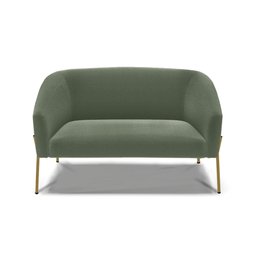 Sofá Namoradeira 2 Lugares Pé Ferro Dourado Stella Bouclê Menta D03 - D'rossi - 4