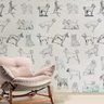 Papel de Parede Animal Print Desenho de Cachorros-60x300cm - 3
