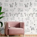 Ver imagem 2 de Papel de Parede Animal Print Desenho de Cachorros-60x300cm