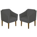 Ver imagem 1 de Kit 02 Poltronas Decorativa Para Recepção Sala De Espera Barbearia Hospital Cadeira de Escritório Gr