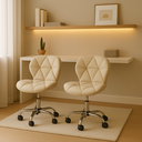 Ver imagem 2 de Kit 2 Cadeira de Escritório Versa Secretária Giratória Bege