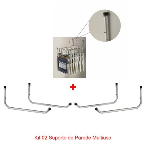 Kit 02 Suporte de Parede para Cadeiras de Praia em Alumínio