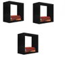 Kit 3 Nicho Decorativo 50x50x20 Cm Preto Em Mdf - 1