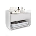 Ver imagem 3 de Balcão Móvel de Banheiro Mdf Organizador Gabinete com Rodízios Ssx Multicoisas Branco