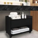 Ver imagem 6 de Balcão Móvel de Banheiro Mdf Organizador Gabinete com Rodízios Ssx Multicoisas Branco