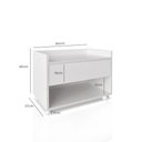 Ver imagem 4 de Balcão Móvel de Banheiro Mdf Organizador Gabinete com Rodízios Ssx Multicoisas Branco