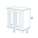 Ver imagem 4 de Balcão Buffet de Madeira 80cm 2 Portas Pés Torneados Florença - Laca Cinza/imbuia