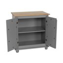 Ver imagem 2 de Balcão Buffet de Madeira 80cm 2 Portas Pés Torneados Florença - Laca Cinza/imbuia