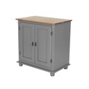 Ver imagem 1 de Balcão Buffet de Madeira 80cm 2 Portas Pés Torneados Florença - Laca Cinza/imbuia