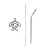 KIT ECO Canudo Curvo de Inox Tartaruga Canudox - Ø0,75cm X 21cm - 3
