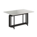 Ver imagem 1 de Mesa para Sala de Jantar Retangular 120x90cm MDF com Vidro Pérola Branco/Preto Fosco/Off White