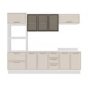 Ver imagem 2 de Cozinha Completa Amara 10 Portas 4 Gavetas com Vidro 40250784 Creme/branco - Politorno
