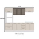 Ver imagem 4 de Cozinha Completa Amara 10 Portas 4 Gavetas com Vidro 40250784 Creme/branco - Politorno