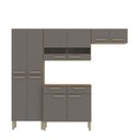 Ver imagem 1 de Cozinha (com Balcão) 8 Portas 2 Portas de Vidro 2 Gavetas Nala Plus Freijo/gris - Ssx Multicoisas