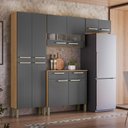 Ver imagem 3 de Cozinha (com Balcão) 8 Portas 2 Portas de Vidro 2 Gavetas Nala Plus Freijo/gris - Ssx Multicoisas
