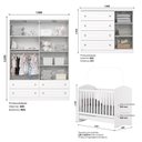 Ver imagem 3 de Quarto Completo de Bebê com Berço 3 em 1 Guarda-Roupa 4 Portas e Cômoda Savana Yescasa