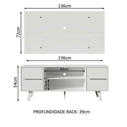 Rack Madesa Copenhagen e Painel para Tv até 55 Polegadas - 4 Rack Madesa Copenhagen e Painel para Tv até 55 Polegadas - 4