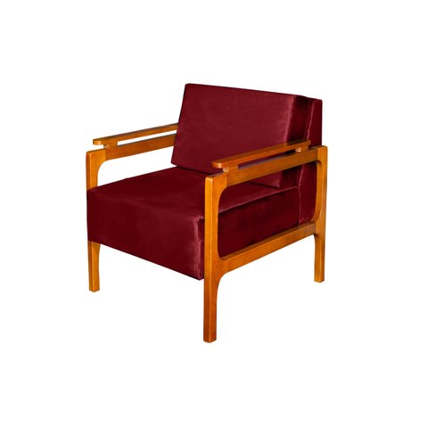 POLTRONA DECORATIVA YASMIN LUXO DORA BELA - 0124 bordô