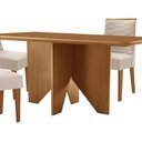Ver mais imagens de Mesa de Jantar Evora 120cm Mdf Canto Copo e com 4 Cadeiras Safira