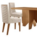 Ver imagem 7 de Mesa de Jantar Evora 120cm Mdf Canto Copo e com 4 Cadeiras Safira