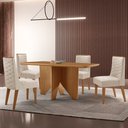 Ver imagem 1 de Mesa de Jantar Evora 120cm Mdf Canto Copo e com 4 Cadeiras Safira