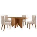 Ver imagem 2 de Mesa de Jantar Evora 120cm Mdf Canto Copo e com 4 Cadeiras Safira
