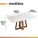 Ver imagem 3 de Conjunto Sala de Jantar Mesa Tampo em Vidro 1,60m Maria 6 Cadeiras Tati