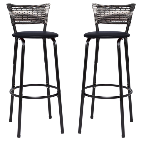 Kit 2 Banquetas Alta para Cozinha Junco Degradê Bancada Bistrô Balcão Ilhas Área Gourmet Piscina
