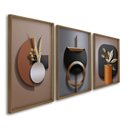 Ver imagem 2 de Quadro Decorativo Geométrico Abstrato 3 Telas 60x90 para Sala Quarto Escritório