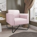 Ver imagem 6 de Poltrona Marisa Suede Base X Industrial Preta Rosa Bebê