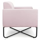 Ver imagem 2 de Poltrona Marisa Suede Base X Industrial Preta Rosa Bebê