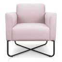 Ver imagem 4 de Poltrona Marisa Suede Base X Industrial Preta Rosa Bebê