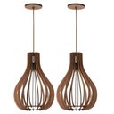 Ver imagem 1 de Conjunto 2 Luminárias Pendentes Internos MDF Balão 131cm Dital de Teto Redondo