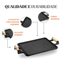 Ver imagem 2 de Chapa Lisa Retangular Ferro Alça Madeira Panelamineira 30x25