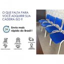 Ver imagem 5 de Kit 10 Cadeiras Iso para Escola Escritório Comércio Azul Base Branca