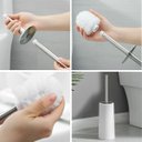 Ver imagem 5 de Assento Tampa Vaso Sanitário Oval Almofadado + Lixeira 6l com Tampa + Escova Sanitária com Suporte