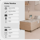 Ver imagem 2 de Cama Box Base Solteiro + Colchão D33 Bege 17x88x188cm- e-Shop Casa