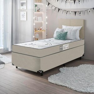Cama Box Solteiro Colchão One Face D33 e-Shop Casa 88x188x56cm Suede