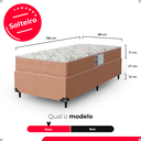 Ver imagem 3 de Cama Box Base Solteiro + Colchão D33 Bege 17x88x188cm- e-Shop Casa