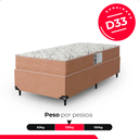 Ver imagem 5 de Cama Box Base Solteiro + Colchão D33 Bege 17x88x188cm- e-Shop Casa
