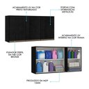 Ver imagem 7 de Armário Aéreo de Lavanderia 3 Portas 2 Prateleiras MDP Preto Menu Móveis