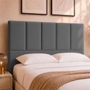 Ver imagem 1 de Cabeceira Classic Casal 140cm para Quarto Cama Decorativa Moderna Elegante Suede Cinza
