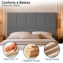 Ver imagem 2 de Cabeceira Classic Casal 140cm para Quarto Cama Decorativa Moderna Elegante Suede Cinza