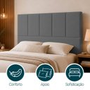 Ver imagem 3 de Cabeceira Classic Casal 140cm para Quarto Cama Decorativa Moderna Elegante Suede Cinza