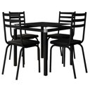 Ver imagem 2 de Conjunto Mesa de Jantar Tubular com 4 Cadeiras Malva Tampo Vidro Quadrado 75cm 118 Sf Preto - Movelp