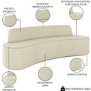 Ver imagem 3 de Sofá 3 Lugares para Sala de Estar Living 180cm Koane D06 Linho Creme - Mpozenato