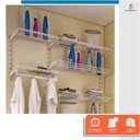 Ver imagem 7 de Kit 2 Suporte Prateleira Trilho Duplo em Aço Branco 27cm - Starfer